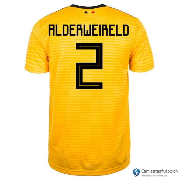Camiseta Seleccion Belgica Segunda equipo Alderweireld 2018 Amarillo